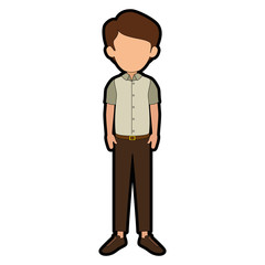 Man cartoon faceless