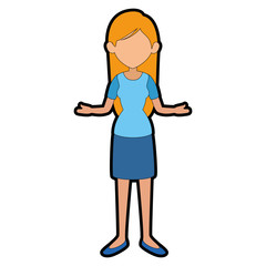 Woman cartoon faceless