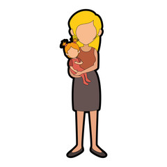 Woman cartoon faceless
