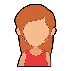 Woman cartoon faceless