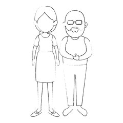 Grandparents couple cartoon