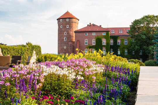 Krakow. Poland. Wawel Castle, the cathedral and the tomb of Polish kings. Summer. Sunset.