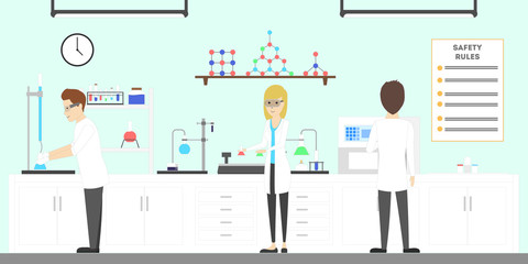 Lab interior with scientists.