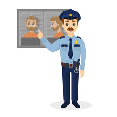 Isolated warning policeman.