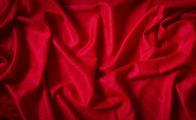 scarlet wrinkled fabric