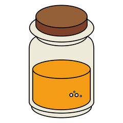 mason jar with ingredient kitchen vector illustration design