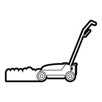 lawn mower gardening tool icon image vector illustration draw 