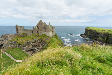 Fototapeta na wymiar Landascapes of Ireland. Dunluce castle, Northern Ireland