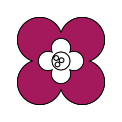 single violet flower icon image