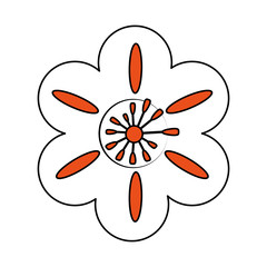 single orange flower icon image