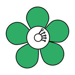 single green flower icon image