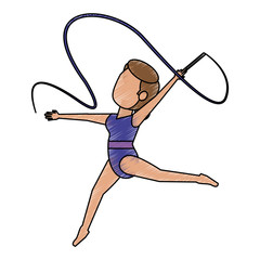Colorful doodle artistic gymnast over white background vector illustration