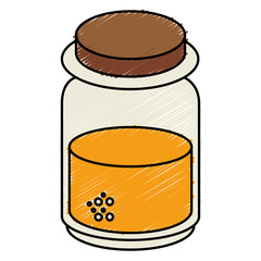mason jar with ingredient kitchen vector illustration design