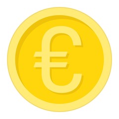 Coin euro flat icon, business and finance, money sign vector graphics, a colorful solid pattern on a white background, eps 10.