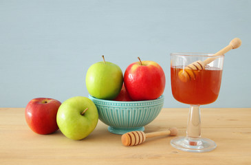 Rosh hashanah (jewish New Year holiday) concept. Traditional symbols