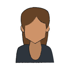 Colorful woman avatar doodle over white background vector illustration