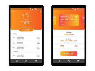 Internet banking concept app on mobile phone vector