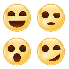 Set of Emoticons. Set of Emoji. Emoticon icons. Isolated vector illustration.