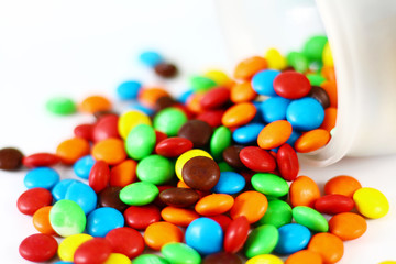 sweet color candy in white background
