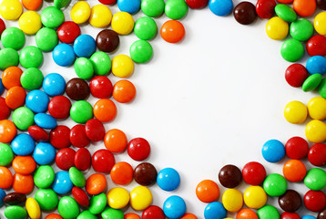 Fototapeta na wymiar sweet color candy in white background
