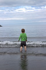 Children playing on a beach 