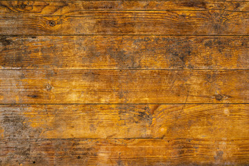 Background and texture of weathered ywllow wooden planks