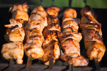Шашлык на шампурах