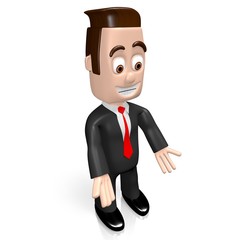 3D businessman, hands hesture