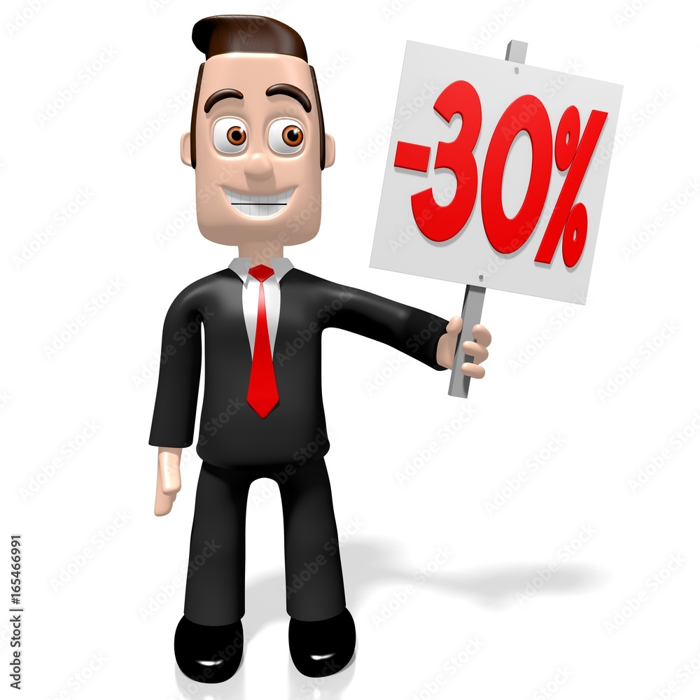 Canvas Prints 3d businessman with transparent -30% off.