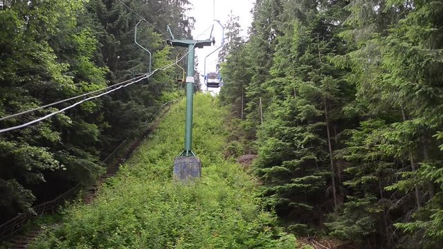 Individual Lifts in mountains in summer