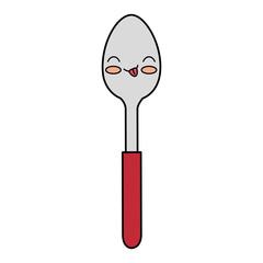 spoon cutlery kawaii character vector illustration design