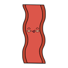 delicious bacon kawaii character vector illustration design