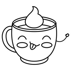 coffee cup kawaii character vector illustration design