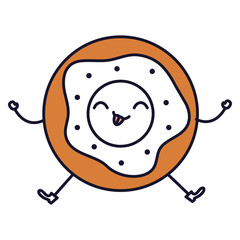 delicious donut kawaii character vector illustration design
