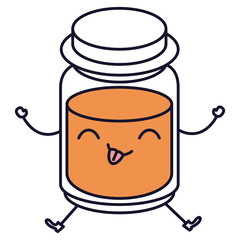 mason jar with ingredient kitchen kawaii character vector illustration design