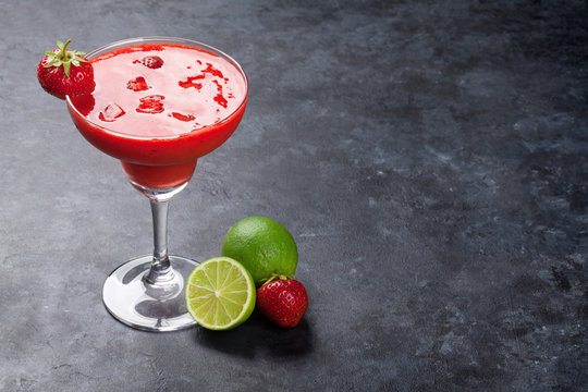 Strawberry margarita cocktail