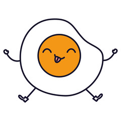 Obraz premium egg fried kawaii character vector illustration design