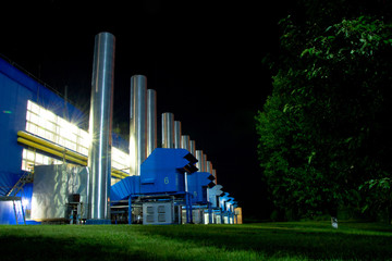Gas Turbine Station at night