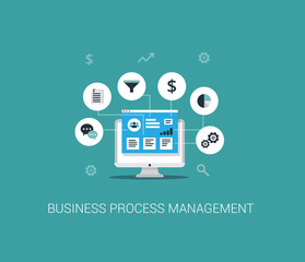 Business Process Management System Vector illustration.