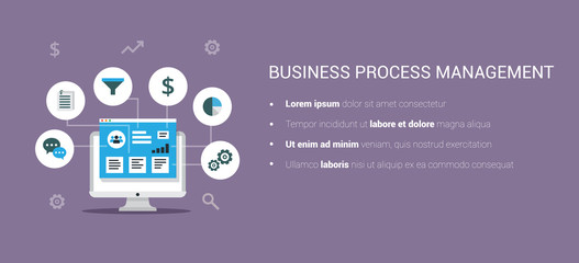 Business Process Management System Vector illustration.