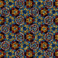 Seamless background pattern. Decorative melange mosaic art pattern.