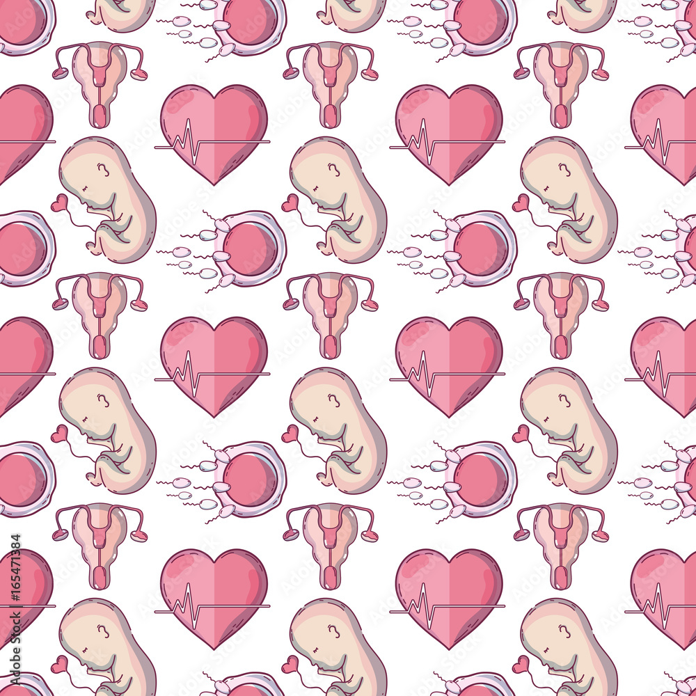 Sticker baby inside uterum