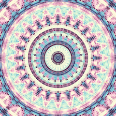 Obraz premium Seamless background pattern. Decorative round mosaic art pattern.