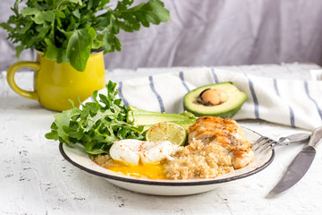 Healthy salad bowl with quinoa
