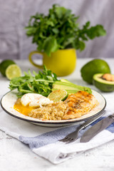 Healthy salad bowl with quinoa