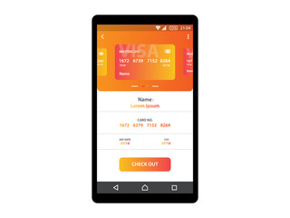 Internet banking concept app on mobile phone vector