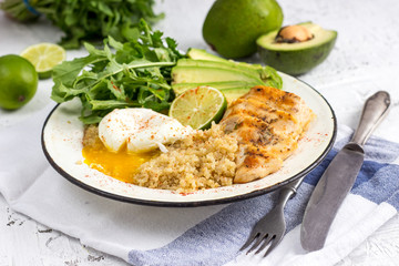 Healthy salad bowl with quinoa