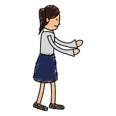 Avatar of actris in actoral pose vector illustration design