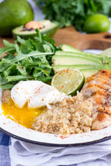 Healthy salad bowl with quinoa
