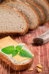 Butter and bread for breakfast.